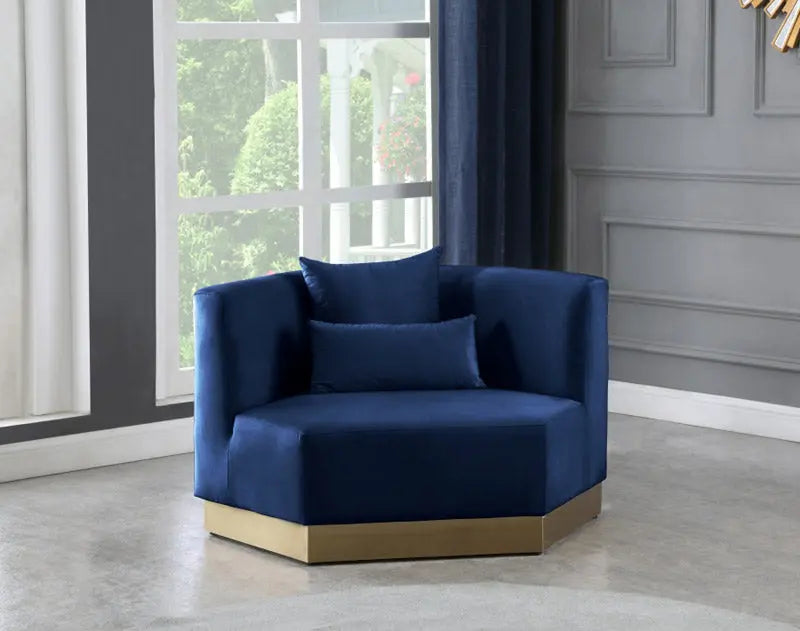Meridian Furniture - Marquis Velvet Chair In Navy - 600Navy-C - ATL FURNITURE
