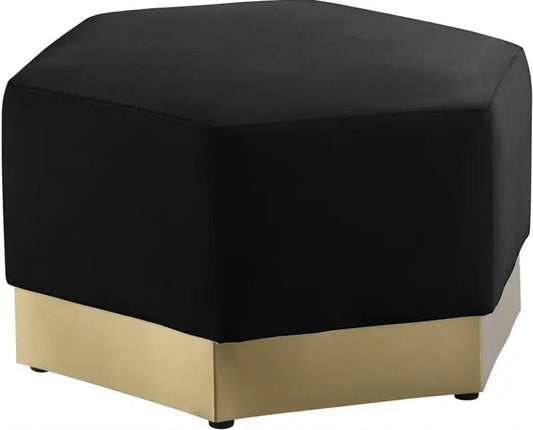 Meridian Furniture - Marquis Velvet Ottoman In Black - 600Black-Ott - ATL FURNITURE