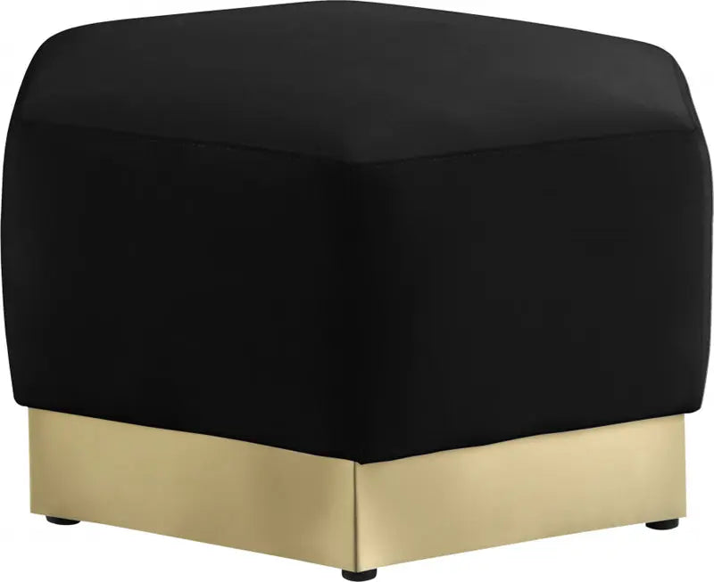 Meridian Furniture - Marquis Velvet Ottoman In Black - 600Black-Ott - ATL FURNITURE