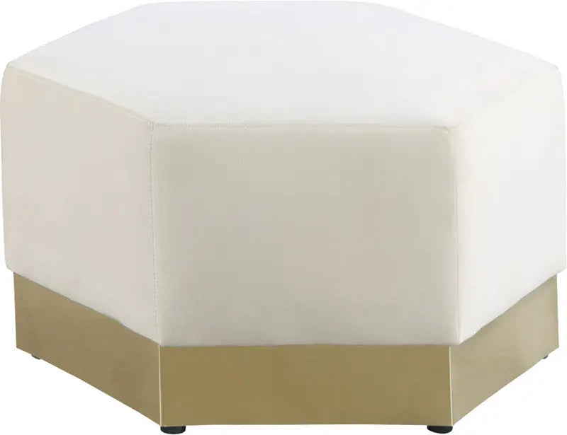 Meridian Furniture - Marquis Velvet Ottoman In Cream - 600Cream-Ott - ATL FURNITURE