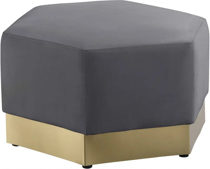 Meridian Furniture - Marquis Velvet Ottoman In Grey - 600Grey-Ott - ATL FURNITURE