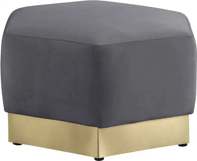 Meridian Furniture - Marquis Velvet Ottoman In Grey - 600Grey-Ott - ATL FURNITURE