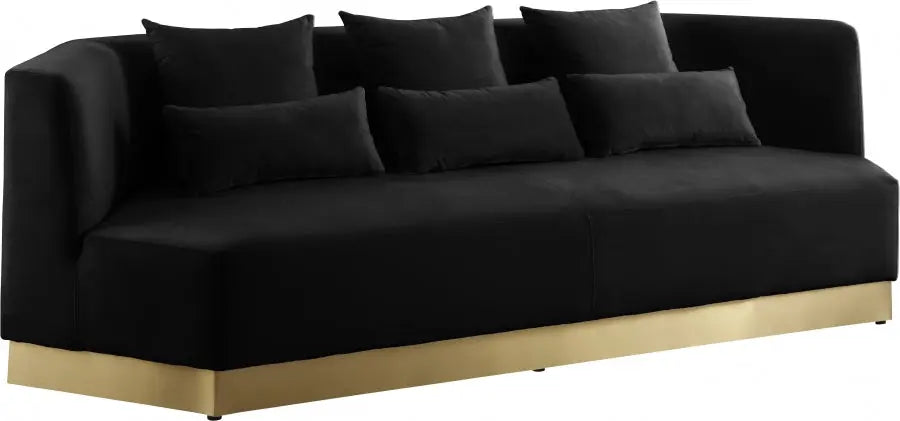 Meridian Furniture - Marquis Velvet Sofa In Black - 600Black-S - ATL FURNITURE