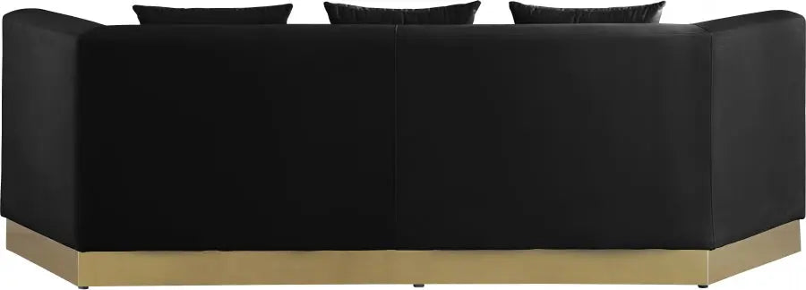 Meridian Furniture - Marquis Velvet Sofa In Black - 600Black-S - ATL FURNITURE