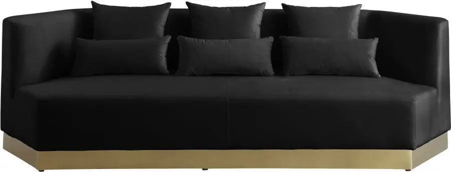 Meridian Furniture - Marquis Velvet Sofa In Black - 600Black-S - ATL FURNITURE