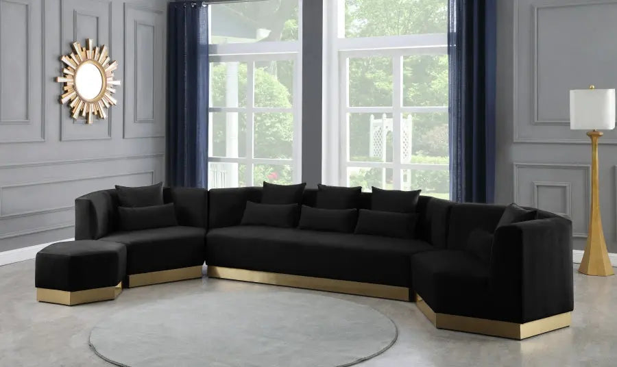 Meridian Furniture - Marquis Velvet Sofa In Black - 600Black-S - ATL FURNITURE