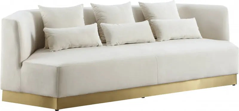 Meridian Furniture - Marquis Velvet Sofa In Cream - 600Cream-S - ATL FURNITURE