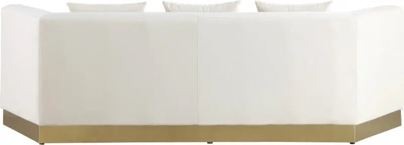 Meridian Furniture - Marquis Velvet Sofa In Cream - 600Cream-S - ATL FURNITURE