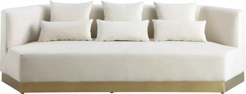 Meridian Furniture - Marquis Velvet Sofa In Cream - 600Cream-S - ATL FURNITURE