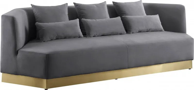 Meridian Furniture - Marquis Velvet Sofa In Grey - 600Grey-S - ATL FURNITURE