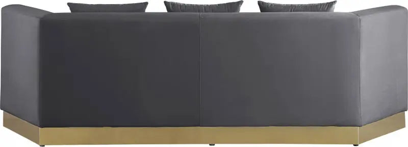 Meridian Furniture - Marquis Velvet Sofa In Grey - 600Grey-S - ATL FURNITURE