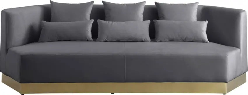 Meridian Furniture - Marquis Velvet Sofa In Grey - 600Grey-S - ATL FURNITURE