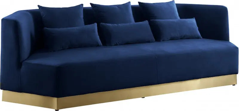 Meridian Furniture - Marquis Velvet Sofa In Navy - 600Navy-S - ATL FURNITURE