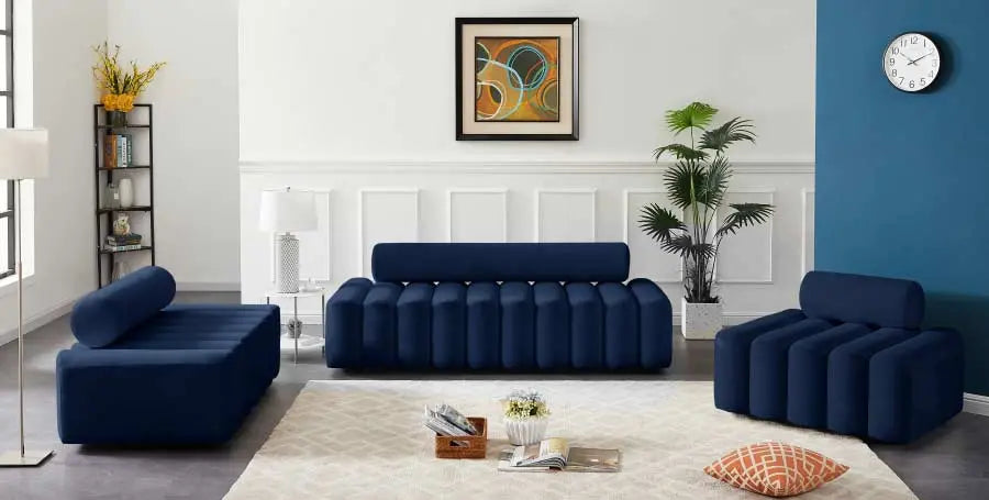 Meridian Furniture - Melody Velvet Chair In Navy - 647Navy-C - ATL FURNITURE