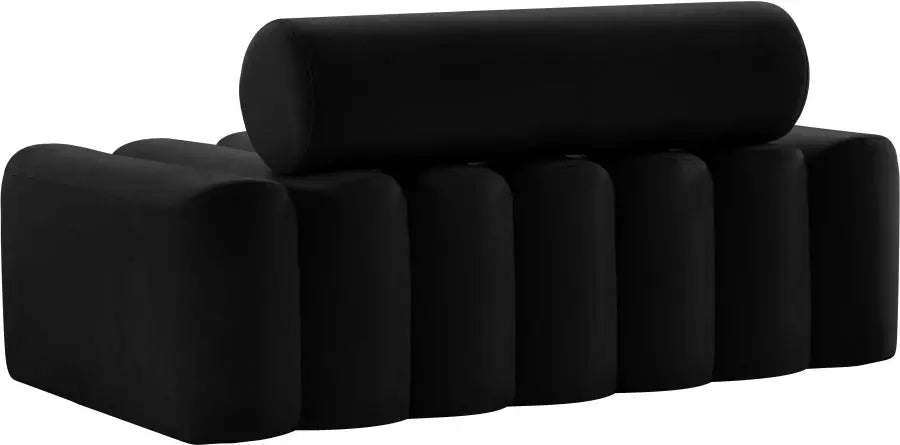 Meridian Furniture - Melody Velvet Loveseat In Black - 647Black-L - ATL FURNITURE