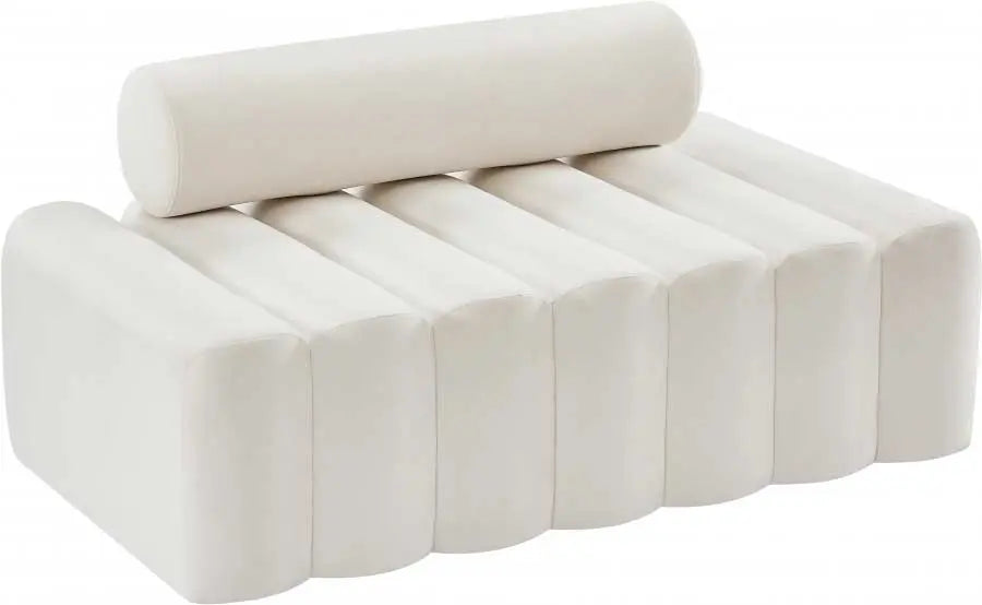 Meridian Furniture - Melody Velvet Loveseat In Cream - 647Cream-L - ATL FURNITURE