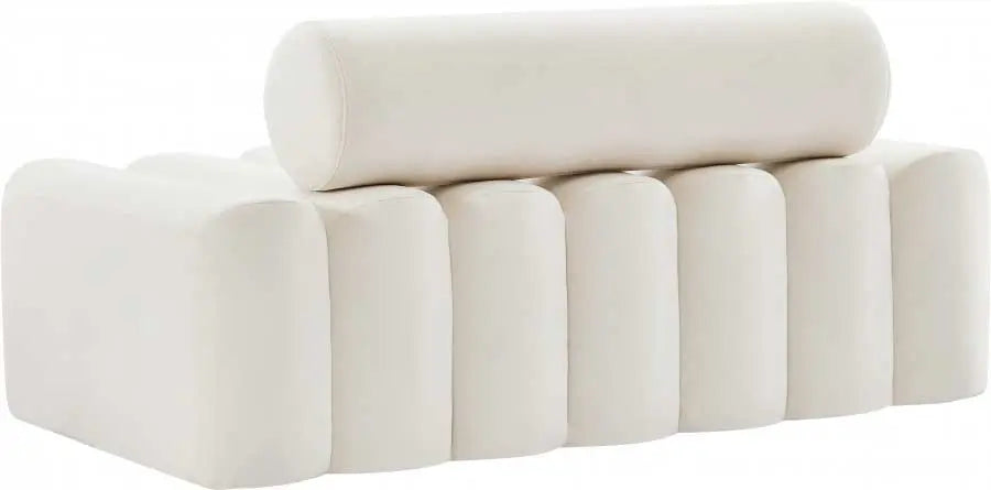 Meridian Furniture - Melody Velvet Loveseat In Cream - 647Cream-L - ATL FURNITURE