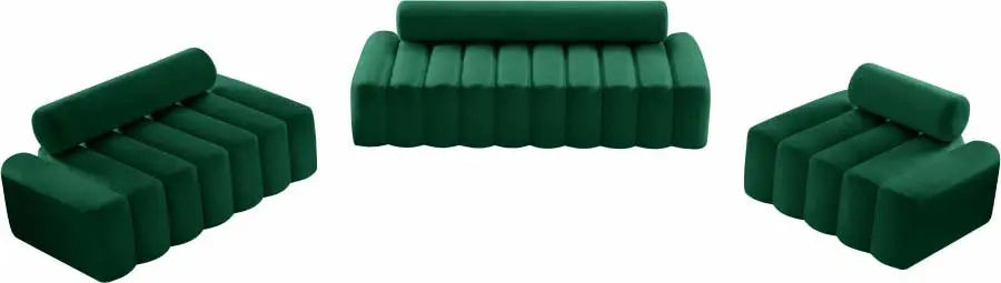 Meridian Furniture - Melody Velvet Loveseat In Green - 647Green-L - ATL FURNITURE