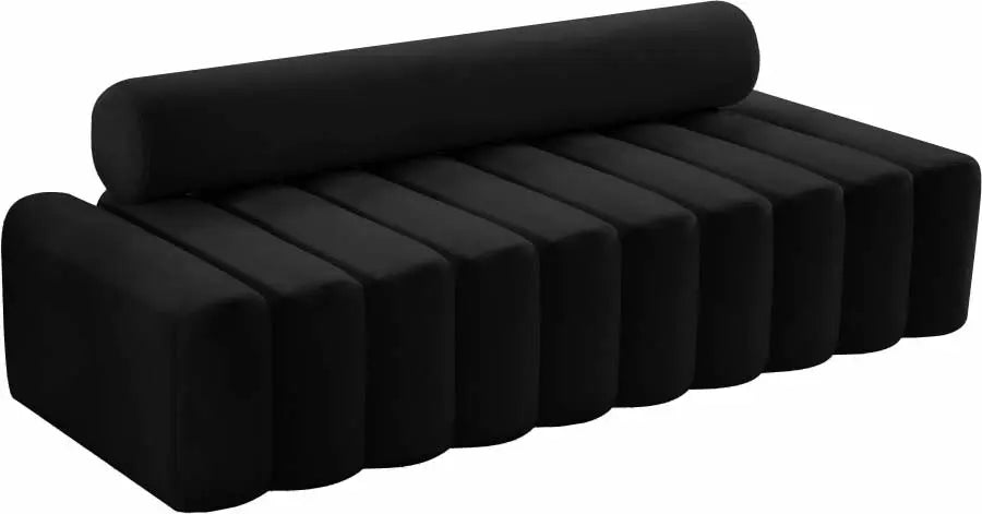 Meridian Furniture - Melody Velvet Sofa In Black - 647Black-S - ATL FURNITURE