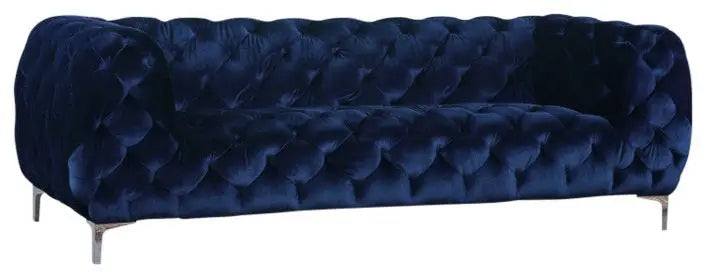 Meridian Furniture - Mercer 3 Piece Living Room Set In Navy - 646Navy-S-3Set - ATL FURNITURE