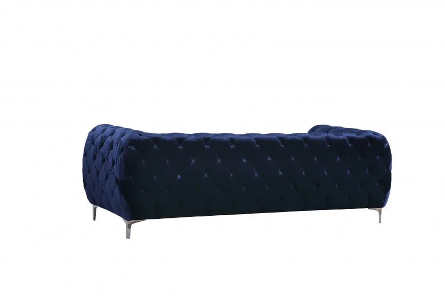 Meridian Furniture - Mercer 3 Piece Living Room Set In Navy - 646Navy-S-3Set - ATL FURNITURE