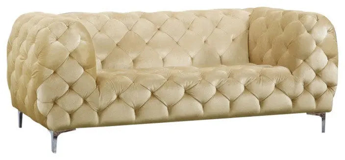 Meridian Furniture - Mercer Velvet Loveseat In Beige - 646Be-L - ATL FURNITURE