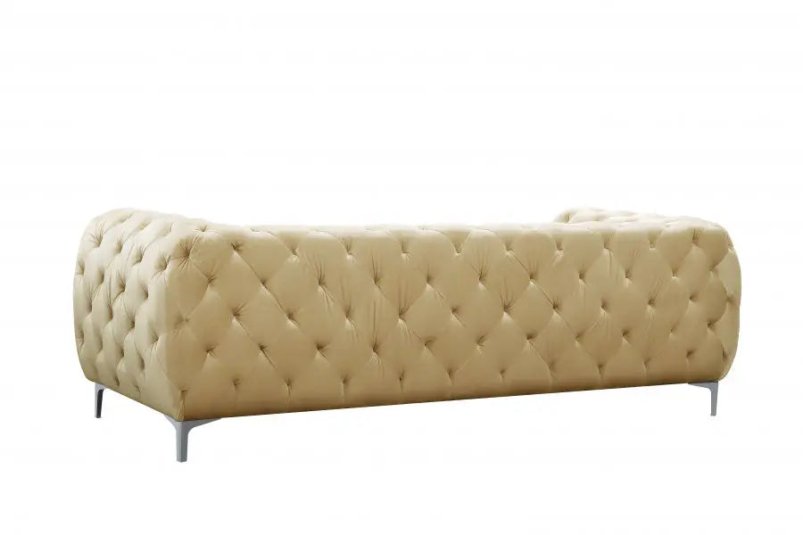 Meridian Furniture - Mercer Velvet Loveseat In Beige - 646Be-L - ATL FURNITURE