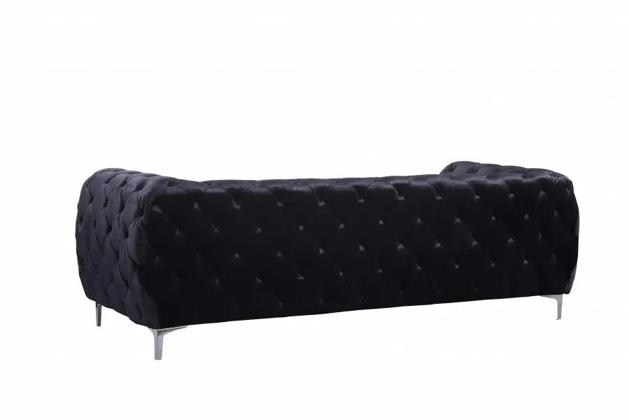 Meridian Furniture - Mercer Velvet Loveseat In Black - 646Bl-L - ATL FURNITURE