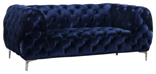 Meridian Furniture - Mercer Velvet Loveseat In Navy - 646Navy-L - ATL FURNITURE