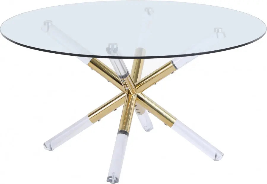 Meridian Furniture - Mercury 3 Piece Occasional Table Set In Acrylic-Gold - 284-3Set - ATL FURNITURE