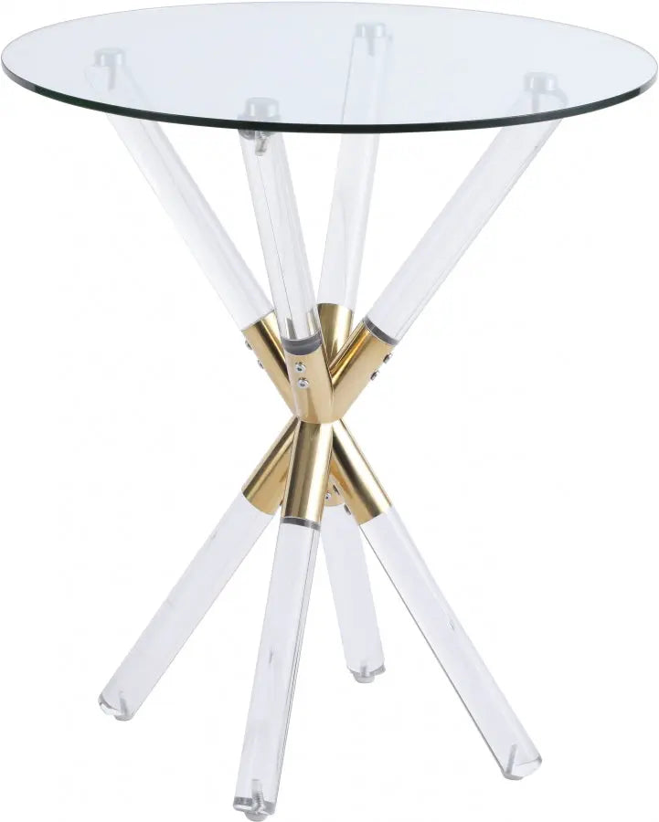 Meridian Furniture - Mercury 3 Piece Occasional Table Set In Acrylic-Gold - 284-3Set - ATL FURNITURE