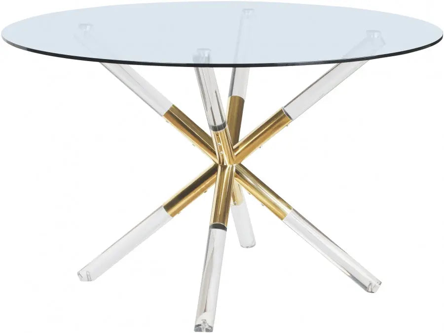 Meridian Furniture - Mercury Dining Table In Acrylic-Gold - 916-T - ATL FURNITURE