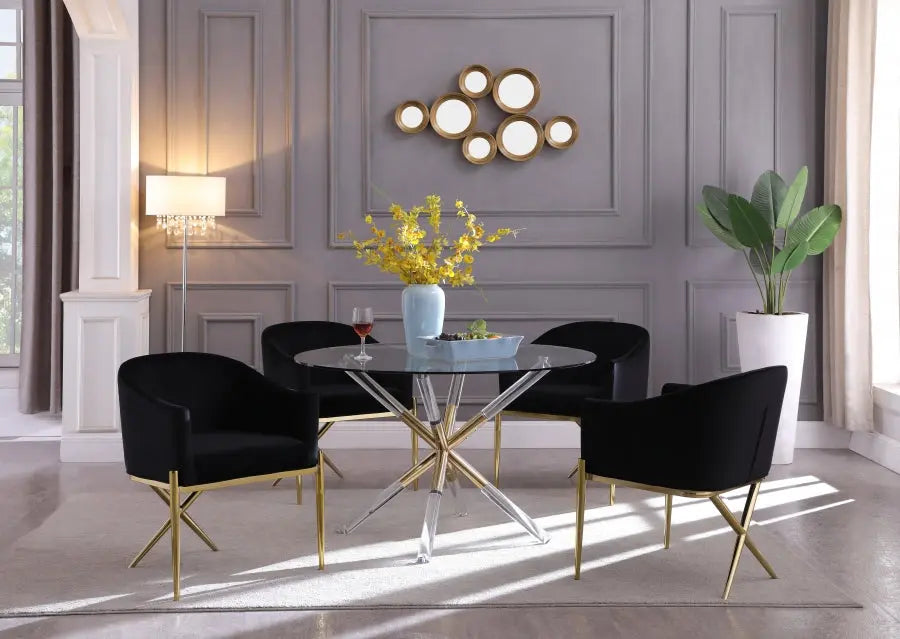 Meridian Furniture - Mercury Dining Table In Acrylic-Gold - 916-T - ATL FURNITURE