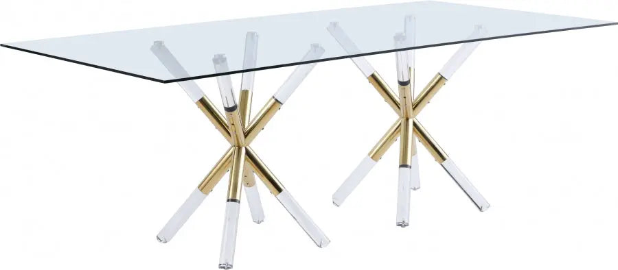 Meridian Furniture - Mercury Dining Table In Acrylic-Gold - 917-T - ATL FURNITURE