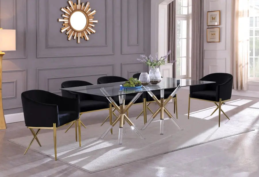 Meridian Furniture - Mercury Dining Table In Acrylic-Gold - 917-T - ATL FURNITURE