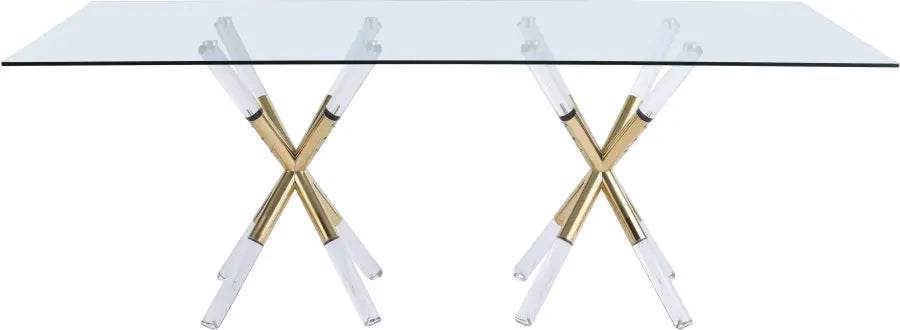 Meridian Furniture - Mercury Dining Table In Acrylic-Gold - 917-T - ATL FURNITURE