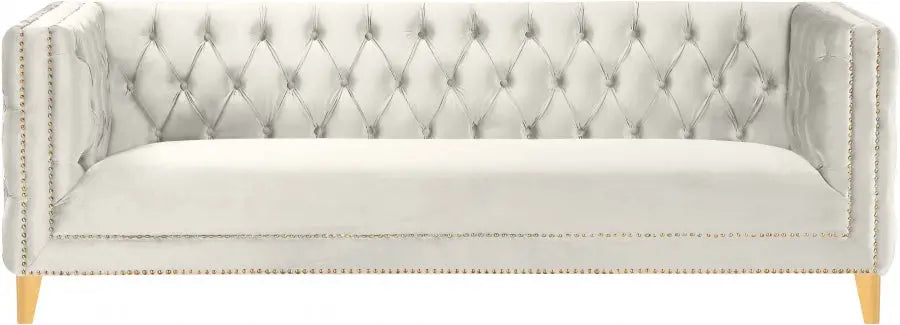 Meridian Furniture - Michelle 3 Piece Living Room Set In Cream - 652Cream-S-3Set - ATL FURNITURE