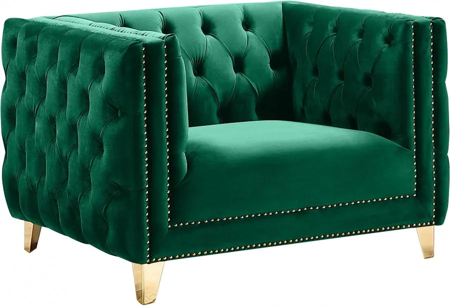 Meridian Furniture - Michelle 3 Piece Living Room Set In Green - 652Green-S-3Set - ATL FURNITURE