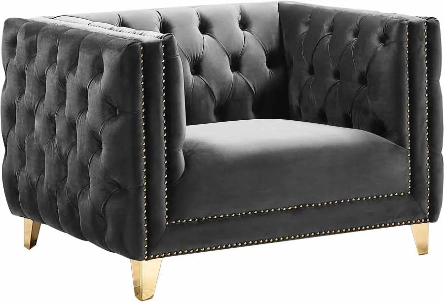 Meridian Furniture - Michelle 3 Piece Living Room Set In Grey - 652Grey-S-3Set - ATL FURNITURE