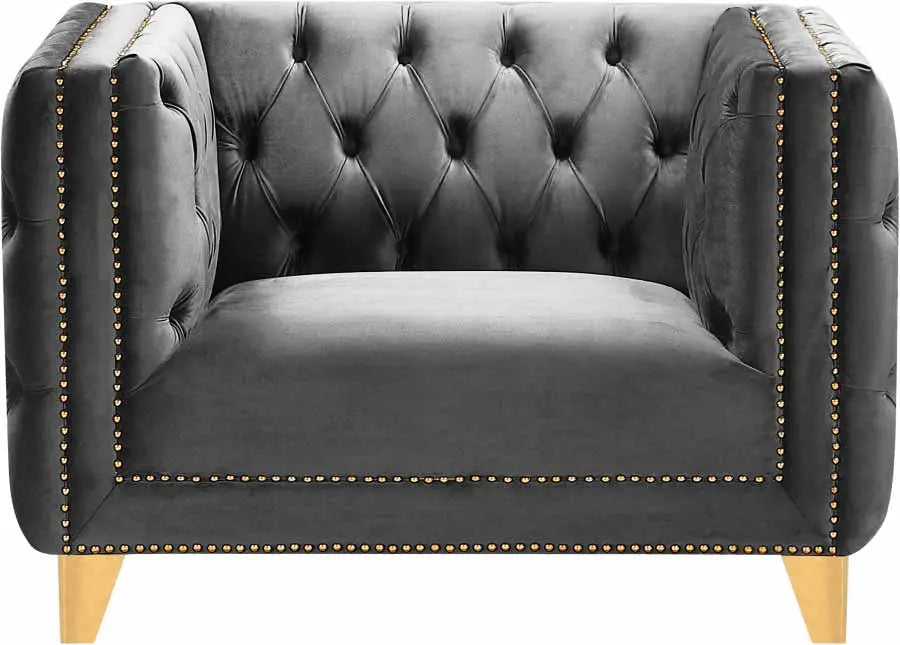 Meridian Furniture - Michelle 3 Piece Living Room Set In Grey - 652Grey-S-3Set - ATL FURNITURE