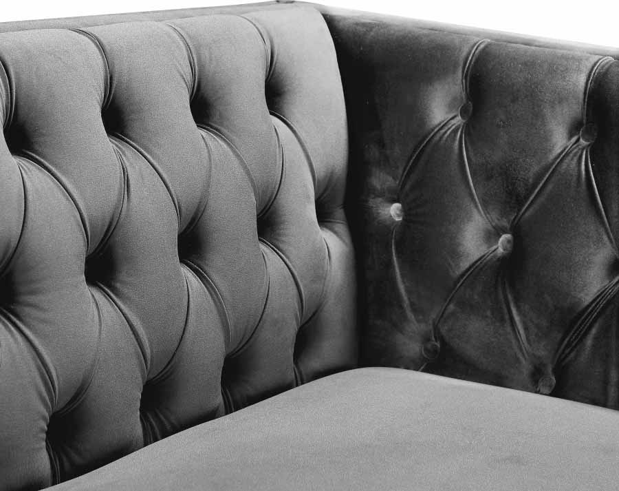 Meridian Furniture - Michelle 3 Piece Living Room Set In Grey - 652Grey-S-3Set - ATL FURNITURE