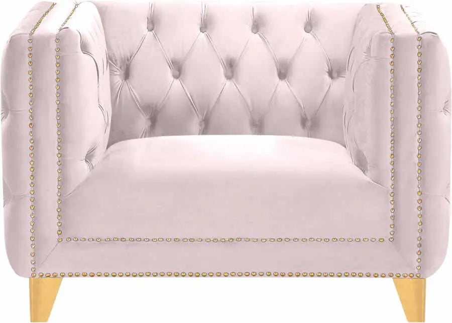 Meridian Furniture - Michelle 3 Piece Living Room Set In Pink - 652Pink-S-3Set - ATL FURNITURE