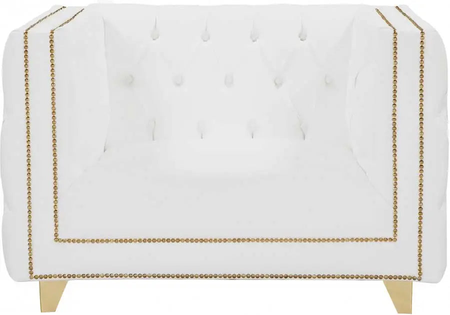 Meridian Furniture - Michelle 3 Piece Living Room Set In White - 651White-S-3Set - ATL FURNITURE