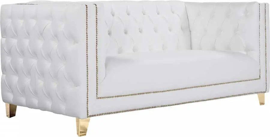 Meridian Furniture - Michelle Faux Leather Loveseat In White - 651White-L - ATL FURNITURE