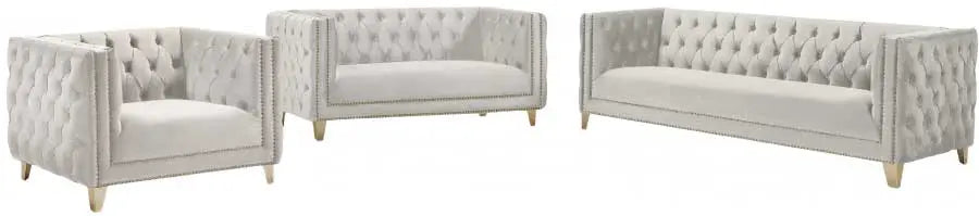 Meridian Furniture - Michelle Faux Leather Loveseat In White - 651White-L - ATL FURNITURE