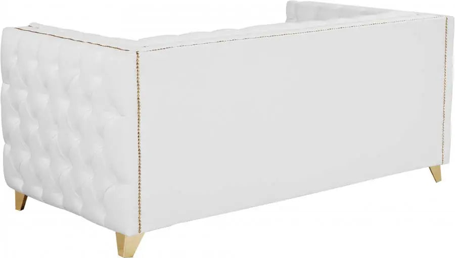 Meridian Furniture - Michelle Faux Leather Loveseat In White - 651White-L - ATL FURNITURE