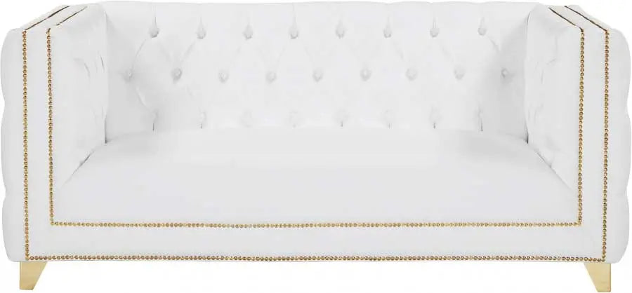 Meridian Furniture - Michelle Faux Leather Loveseat In White - 651White-L - ATL FURNITURE