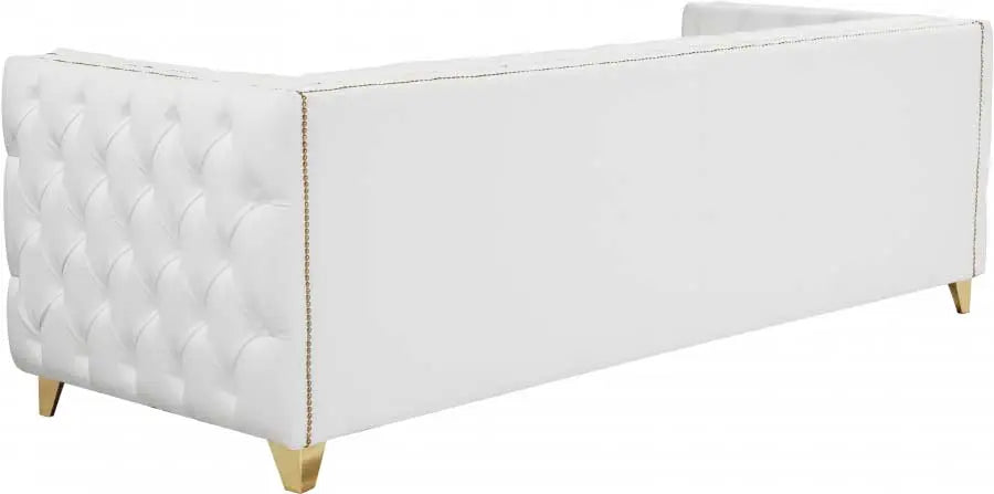 Meridian Furniture - Michelle Faux Leather Sofa In White - 651White-S - ATL FURNITURE