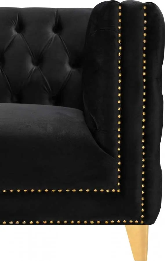 Meridian Furniture - Michelle Velvet Chair In Black - 652Black-C - ATL FURNITURE