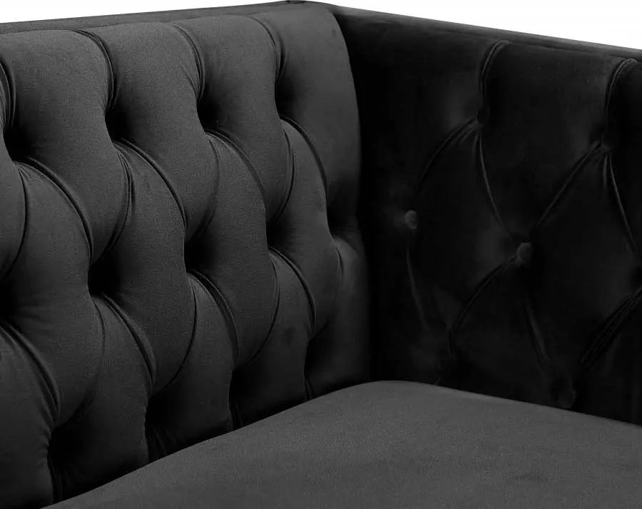 Meridian Furniture - Michelle Velvet Chair In Black - 652Black-C - ATL FURNITURE